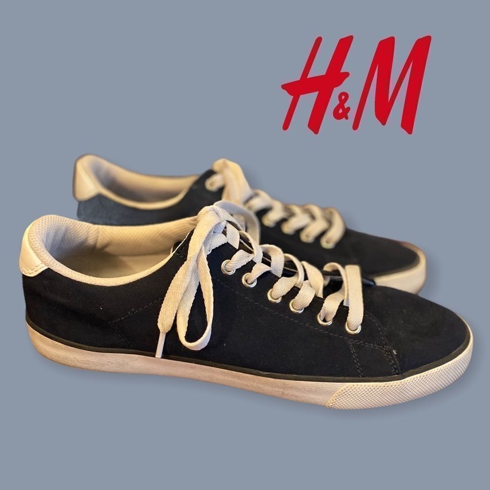 H&M Men's Blue White Suede Sneakers 9